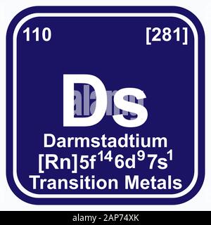 Darmstadtium Periodensystem der Elemente Vektor-Illustration eps 10 Stock Vektor