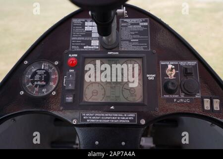 Ultraleichtflugzeuge Ultraleichtflugzeuge in der Instrumententafel Stockfoto