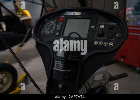 Ultraleichtflugzeuge Ultraleichtflugzeuge Instrumententafel Stockfoto