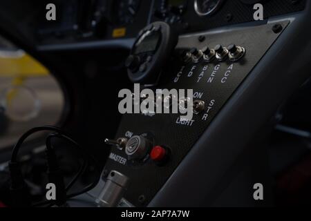 Ultraleichtflugzeuge Ultraleichtflugzeuge innen Tragschrauber Instrumententafel Stockfoto