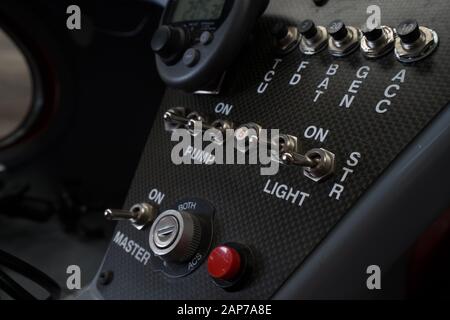 Ultraleichtflugzeuge Ultraleichtflugzeuge innen Tragschrauber Instrumententafel Stockfoto