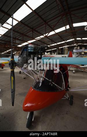 Ultraleichtflugzeuge Ultraleichtflugzeuge vorne Propeller Stockfoto