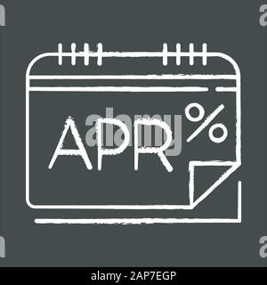 Jahreszins chalk Symbol. APR Berechnungen. Finanzielle Berichterstattung. Wirtschaft Industrie. Zahlen für Kredit, Darlehen. Kalender Erträge und Aufwendungen zu verfolgen. Stock Vektor