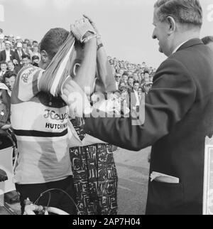 Ab Geldermans radfahren Champion, in Rainbow jersey Datum: 29 Juli 1962 Keywords: Champions, rainbow Trikots, Radfahrer Persönlicher Name: Geldermans, Ab Stockfoto