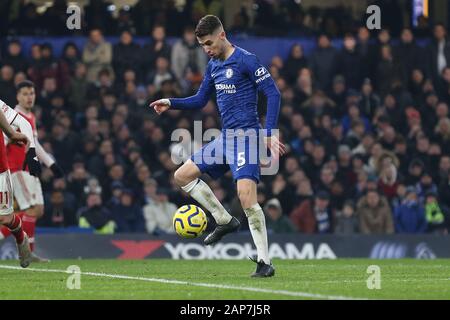 London, Großbritannien. Januar 2020. Jorginho von Chelsea beim Premier-League-Spiel zwischen Chelsea und Arsenal an der Stamford Bridge, London am Dienstag, 21. Januar 2020. (Credit: Jacques Feeney / MI News) nur redaktionelle Verwendung. Credit: MI News & Sport /Alamy Live News Stockfoto