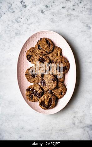 Glutenfreie Chocolate Chunk Cookies Stockfoto