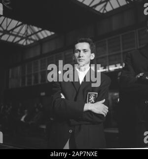 Badminton Niederlande gegen Irland in Haarlem. C. Boedelet (Niederlande) Datum: November 16, 1963 Ort: Haarlem Stichwörter: Badminton Stockfoto