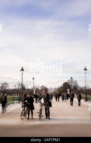 Impressionistischer Blick auf den Jardin de Tulleries, Paris Stockfoto