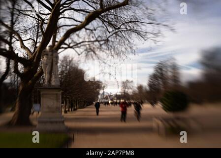 Impressionistischer Blick auf den Jardin de Tulleries, Paris Stockfoto