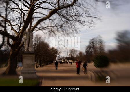 Impressionistischer Blick auf den Jardin de Tulleries, Paris Stockfoto