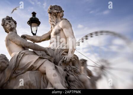 Impressionistischer Blick auf das Pariser Rad vom Jardin de Tulleries Stockfoto