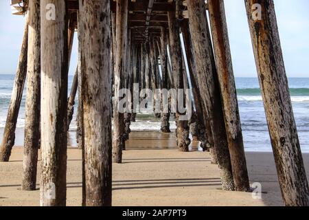 Der Holzsteg am Imperial Beach in Imperial Beach, Kalifornien Stockfoto