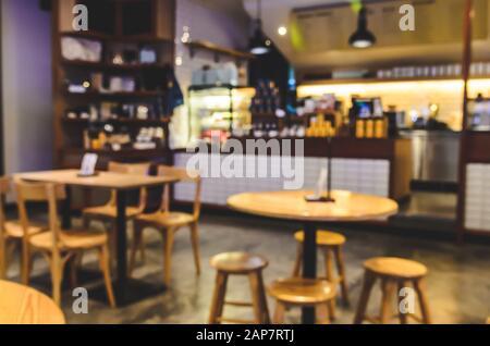 Blur oder Defocus Coffee Shop für den Einsatz als Hintergrund. Stockfoto