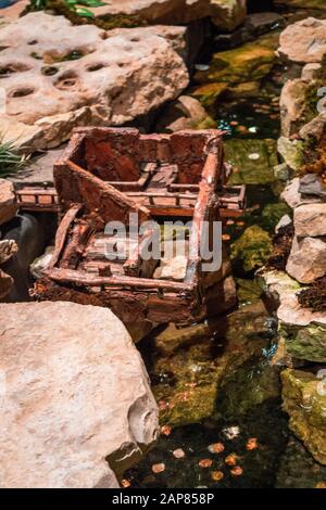 Modell der Fischleiter in Grand Rapids Michigan im Zuggarten der Frederik Meijer Gardens Stockfoto