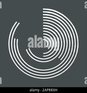 Kreidesymbol der Polaruhr. Informations-Sammeldiagramm. Fortschrittsdiagramm. Rundes Diagramm mit Balken. Visualisierung von Geschäftsberichten. Marketing, Wirtschaft Stock Vektor