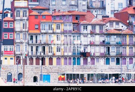 Porto Flussufer am Fluss Duero, Porto, Portugal Stockfoto