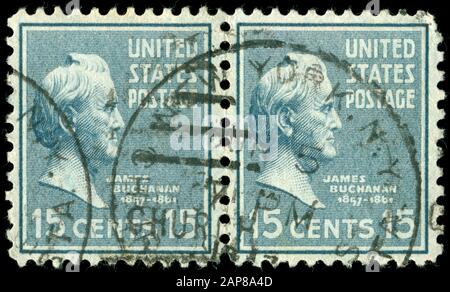 Briefmarke aus den Vereinigten Staaten von Amerika (USA) in der Serie ausgestellt in Stockfoto