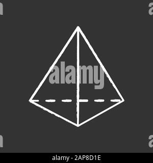 Prismenkreide-Symbol. Geometrische Maßzahl. Dreieckspyramide. Transparentes Modell für Schnittgeometrie. Dekoratives Element. Abstrakte Form. Isometrische Form Stock Vektor