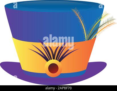 Isolierter dekorierter Hut für mardi Gras Stock Vektor