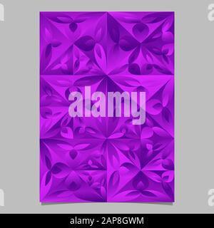 Blumenmosaik mit geometrischem Muster - vektorielle Vektorbroschüre mit violettem abstraktem Gradienten Stock Vektor