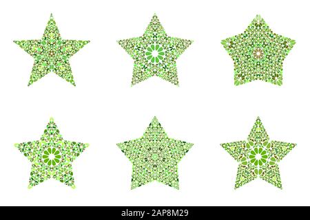 Abstraktes isoliertes Set mit Sternlogo aus geometrischem Stein - pentagonales Vektor-Designelement Stock Vektor
