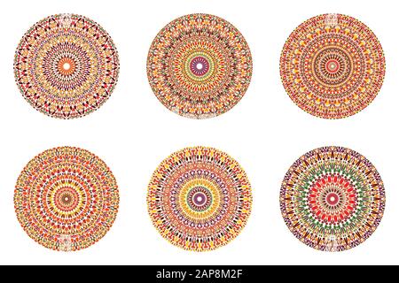 Kreisförmige abstrakte Runde floralen ornament Mandala - geometrische Ornamente Vektor Grafik aus geschwungenen Formen Stock Vektor