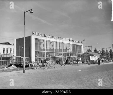 Baubahnhof Hoffplein Rotterdam Datum: 9. Oktober 1956 Standort: Rotterdam, Zuid-Holland Schlagwörter: Bauaktivitäten, Eisenbahn, Stationen Stockfoto