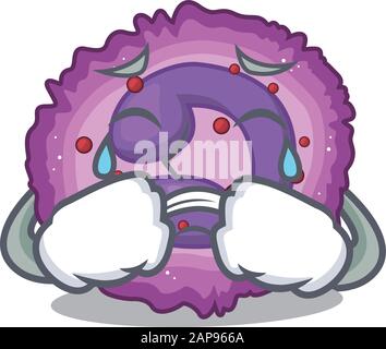 Traurig über den Eosinophil Cell Cartoon Maskottchen-Stil Stock Vektor