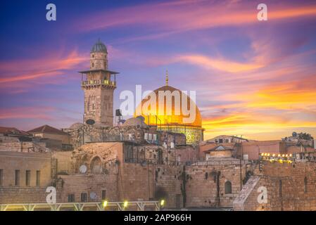 Die Klagemauer und Felsendom, Jerusalem Stockfoto