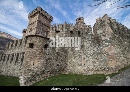 Fenis Burg Stockfoto