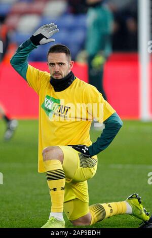 London, Großbritannien. Januar 2020. Danny Ings of Southampton erwärmt sich während des Premier-League-Spiels zwischen Crystal Palace und Southampton im Selhurst Park, London, England am 21. Januar 2020. Foto von Carlton Myrie. Nur redaktionelle Nutzung, Lizenz für kommerzielle Nutzung erforderlich. Keine Verwendung bei Wetten, Spielen oder einer einzelnen Club-/Liga-/Spielerpublikationen. Kredit: UK Sports Pics Ltd/Alamy Live News Stockfoto