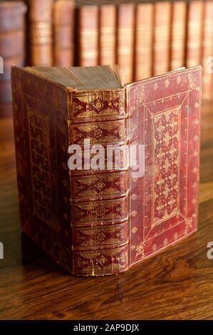 Buchen Sie in der Bibliothek der 2. Lord Berwick im Attingham Park, Shropshire. Stockfoto