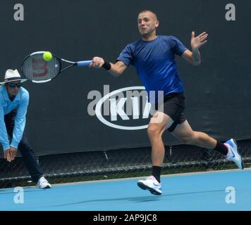 Melbourne, Australien. Januar 2020. D3 Dan Evans (GBR) im zweiten Spiel Foto Anne Parker International Sports Fotos Ltd/Alamy Live News Stockfoto