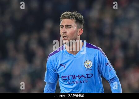 Januar 2020, Bramall Lane, Sheffield, England; Premier League, Sheffield United gegen Manchester City: Aymeric Laporte (14) von Manchester City Stockfoto