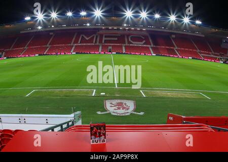 Januar 2020, Riverside Stadium, Middlesbrough, England; Sky Bet Championship, Middlesbrough V Birmingham City: Das Riverside erwartet den Besuch von Birmingham City Stockfoto