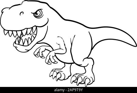 Tyrannosaurus Rex Dinosaurier zum Ausmalen Vektor Abbildung - Bild