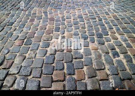 Kopfsteinpflaster in der historischen Gegend von Buenos Aires, Argentinien Stockfoto