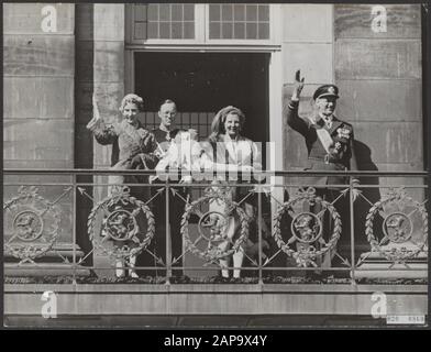 Dänemark Datum: 1954 Ort: Amsterdam, Noord-Holland Schlüsselwörter: Könige, Königinnen, Königshaus, Fürsten, Staatsbesuche persönlicher Name: Bernhard (Prinz Niederlande), Ingrid Königin, Juliana (Königin Niederlande), König, Frederik Stockfoto