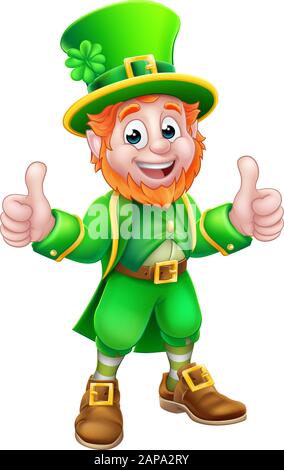 Leprechaun St Patricks Day Zeichentrickfigur Stock Vektor