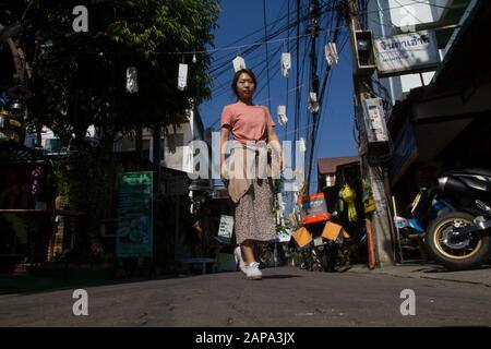 Chiang Mai Straße Gasse im Zentrum der Stadt Thailand Asien Stockfoto