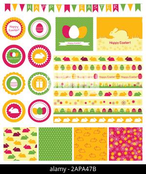 Set mit Designelementen für Ostern Stock Vektor