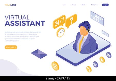 Isometrische Online Customer Support Stock Vektor