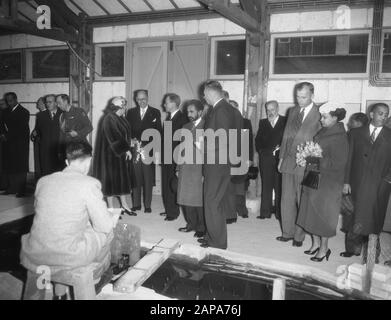 Beschreibung: Besuchen Sie Kaiser Selassie, zweiter Tag, Delft Waterloop Labor Datum: 4. November 1954 Ort: Delft, Süd-Holland Schlüsselwörter: Besuche, Labore persönlicher Name: Haile Selassie, Kaiser von Äthiopien Stockfoto