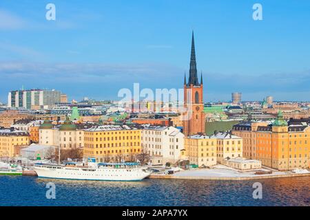 Schweden, Stockholm - Insel Riddarholmen im Winter Stockfoto