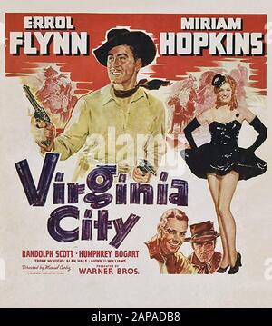 Virginia CITY 1940 Warner Bros Film mit Errol Flynn und Miriam Hopkins Stockfoto