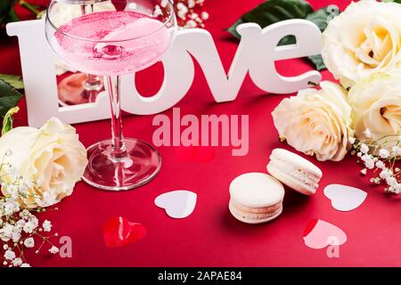 Valentinstag rote Cocktails Stockfoto