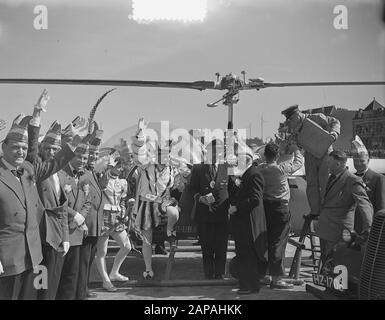 Karneval Nijmegen. Ankunft Prinz Karneval und Parade Datum: 19. April 1953 Ort: Nijmegen Schlüsselwörter: Karneval Stockfoto