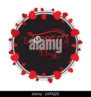 Happy International Damen Tag Grußkarte Design, abstraktes Design Stock Vektor