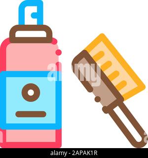 Pinsel Zubehör Symbol Vektor Kontur Abbildung Stock Vektor