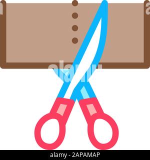 Schere schneiden Symbol Vektor Kontur Abbildung Stock Vektor